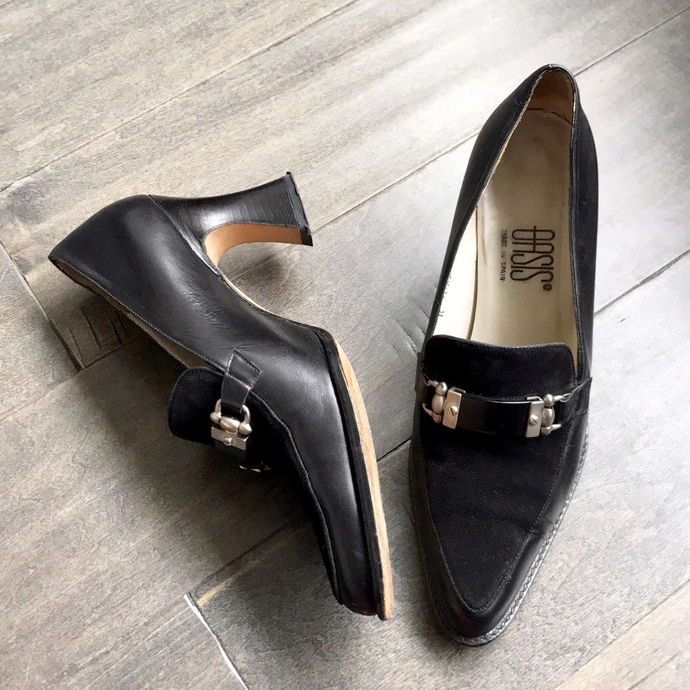 Black Leather Heels